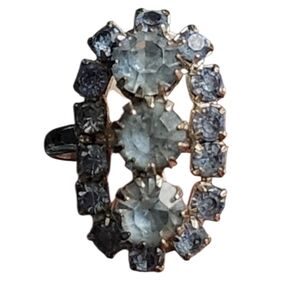 Vintage Silvertone and Blue Gemstone Ring